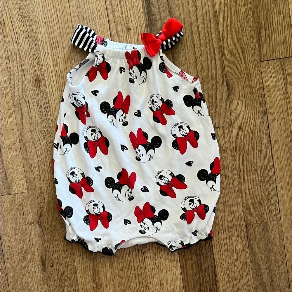 Disney Baby Minnie Mouse Red and Black Girls Romper